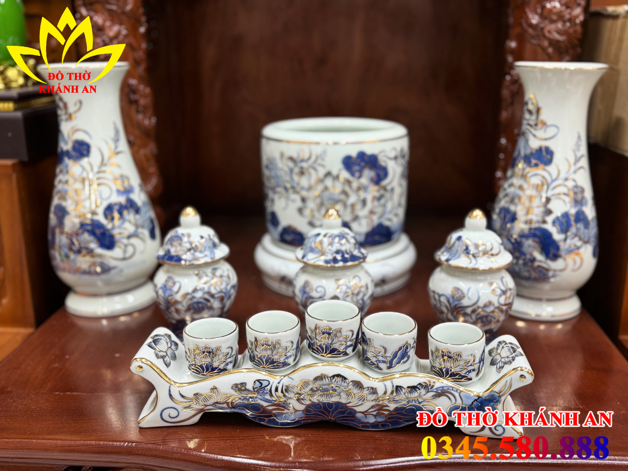 Bộ Bàn Thờ Thần Tài Dát Vàng Cao Cấp Cho Mệnh Mộc – Thủy Bộ Bàn Thờ Thần Tài Dát Vàng Cao Cấp Cho Mệnh Mộc – Thủy - Ảnh 2