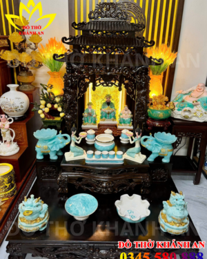 BÀN THỜ THẦN TÀI MỆNH THỦY GỖ SỒI NGA CAO CẤP