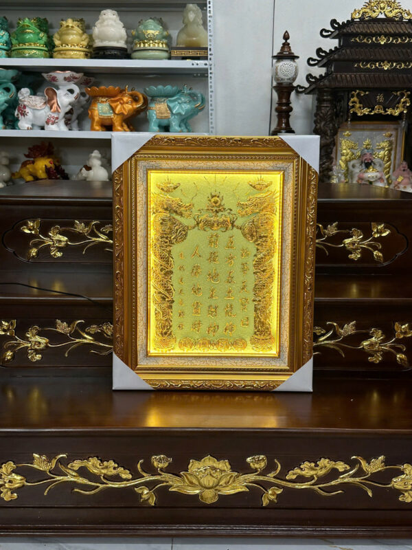 bộ phụ kiện theo kèm bàn thờ mái chùa dát vàng cao cấp