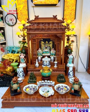 Bàn Thờ Thần Tài Mái Nhật Gỗ Hương Đá Cao Cấp