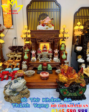 Bộ Ban Thần Tài Mệnh Hỏa Gỗ Hương Đá Cao Cấp, Tài Lộc Vượng Phát