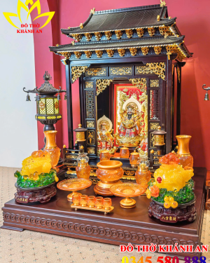Bộ Ban Thần Tài Gỗ Hồng Sắc Mệnh Thổ