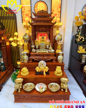 Bàn thờ thần tài gỗ hương đá