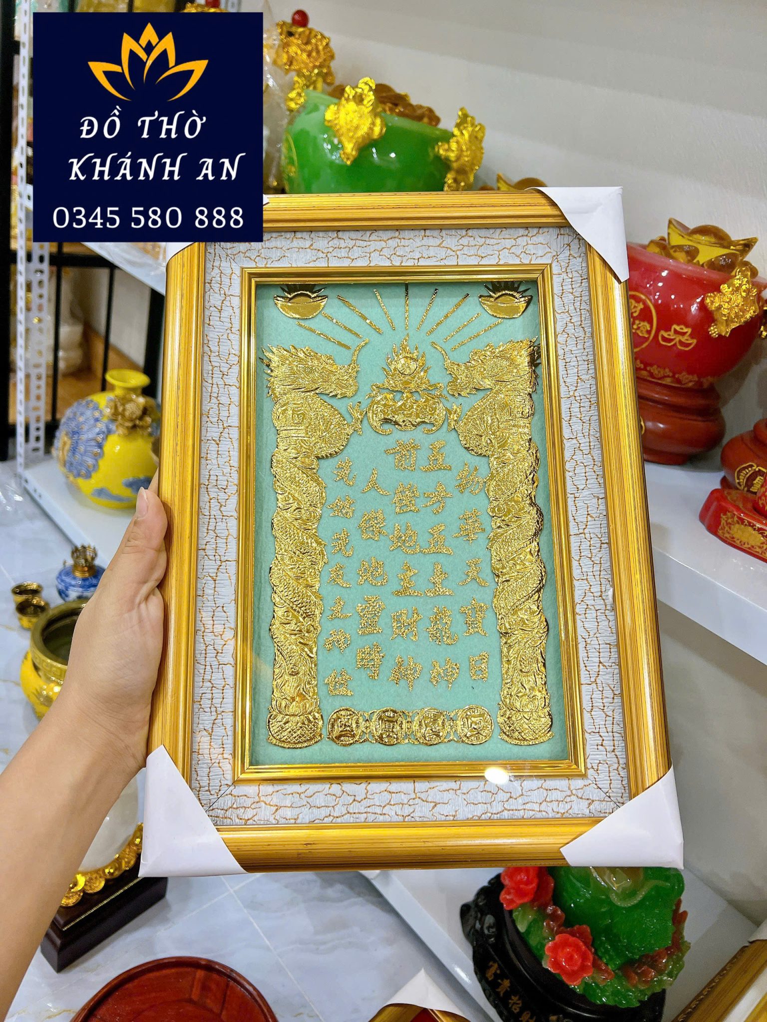 Bộ Bàn Thờ Thần Tài Dát Vàng Cao Cấp Cho Mệnh Mộc – Thủy Bộ Bàn Thờ Thần Tài Dát Vàng Cao Cấp Cho Mệnh Mộc – Thủy - Ảnh 4