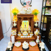 Bàn Thờ Thần Tài Màu Trắng Mệnh Kim & Thủy – Thiết Kế Tinh Tế, Chuẩn Phong Thủy