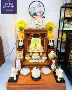 Bàn Thờ Thần Tài Màu Trắng Mệnh Kim & Thủy – Thiết Kế Tinh Tế, Chuẩn Phong Thủy