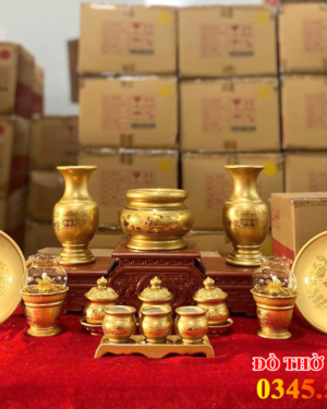 TRỌN BỘ ĐỒ THỜ SỨ GIẢ ĐỒNG MEN ÁNH KIM CAO CẤP