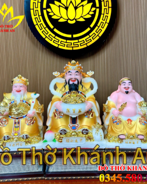 Bộ Tượng Thần Tiền - Thần Tài - Thổ Địa Dát Vàng