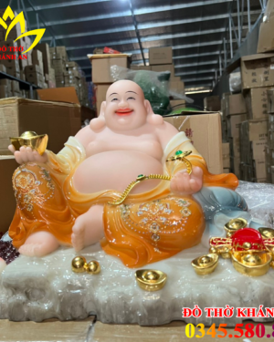 Tượng Phật Di Lặc Áo Gấm Bột Đá Cao Cấp