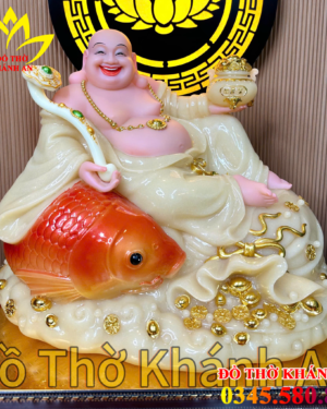Tượng Phật Di Lặc Ngồi Cá Chép