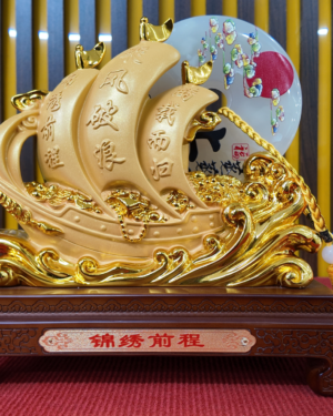 TƯỢNG THUYỀN BUỒM ĐĨA NGỌC PHONG THỦY