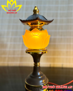 Đèn Thờ Thủy Tinh Hoa Sen Cao Cấp