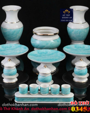 Bộ Đồ Thờ Gốm Sứ Cao Cấp Men Giả Đá