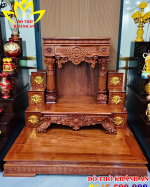 Ban Thần Tài Tân Cổ Điển Gỗ Hương Đá
