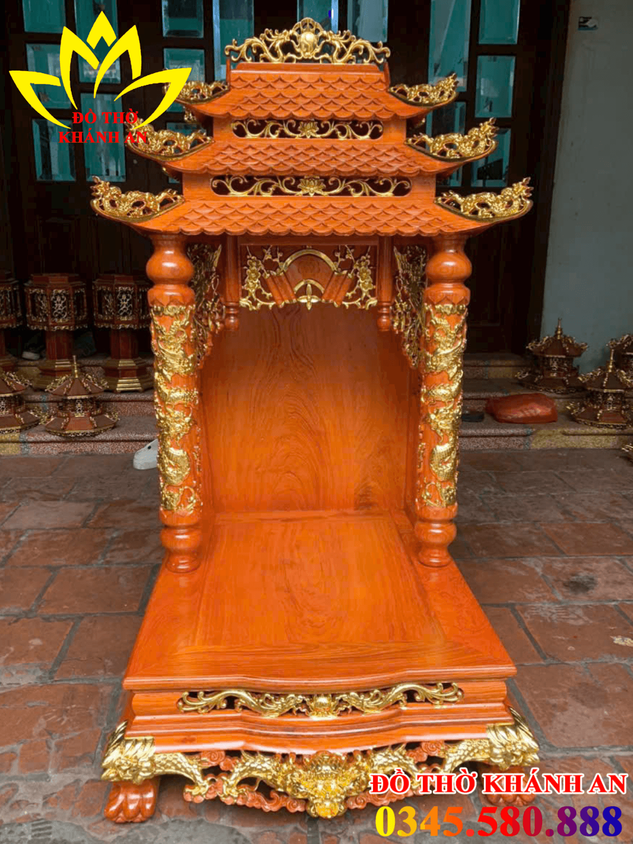 Bàn Thờ Thần Tài Gỗ Hương Đá Mái 3 Tầng Chạm Rồng Cao Cấp Bàn Thờ Thần Tài Gỗ Hương Đá Mái 3 Tầng Chạm Rồng Cao Cấp - Ảnh 3