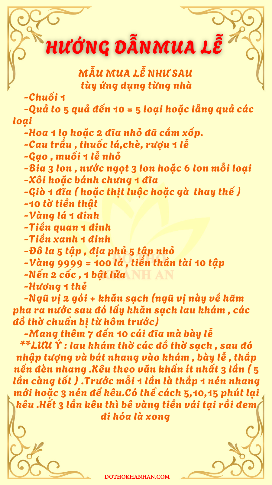 Mẫu lễ cúng an vị Thần Tài Thổ Địa
