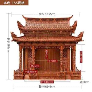 Bàn Thần Tài 3 Tầng Gỗ Bách Xanh Mái Chùa Cao Cấp