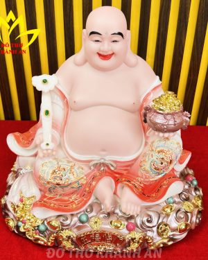 Tượng Phật Di Lặc Gấm Đỏ