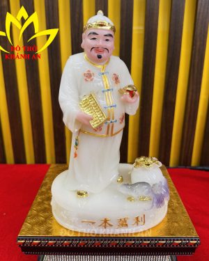 Tượng Ông Quản Gia Bột Đá Thạch Anh Trắng
