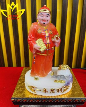 Tượng Ông Quản Gia Bột Đá Thạch Anh đỏ