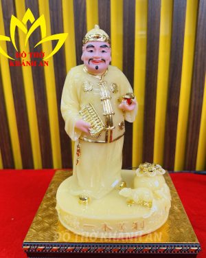 Tượng Ông Quản Gia Bột Đá Vàng Thạch Anh