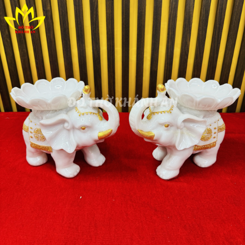 Voi Dâng Quả Bột Đá Bé Đĩa Lưng trắng