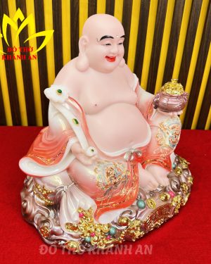 Tượng Phật Di Lặc Gấm Đỏ