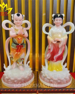 Tượng Tiên Đồng Ngọc Nữ Đỏ Gấm