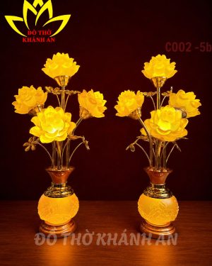 Đèn Điện Hoa Sen Lưu Ly 5 Bông