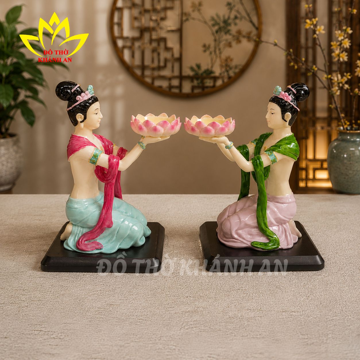 Cặp Tượng Tiên Dâng Nến Cao Cấp Cặp Tượng Tiên Dâng Nến Cao Cấp - Ảnh 2