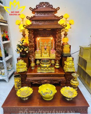 Bàn Thờ Thần Tài Mệnh Thổ – Kim Gỗ Dổi & Pơ Mu Trọn Bộ