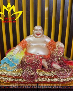 Tượng Phật Di Lặc màu đỏ hổ phách