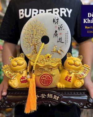 Ngọc Bội Song Miêu Chiêu Tài bé
