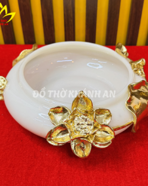 Bát Tụ Thủy Bột Đá Sen Nổi trắng