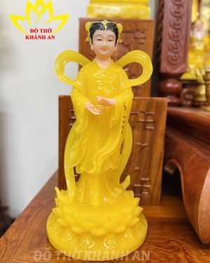Tượng Ngọc Nữ Vàng Thạch Anh